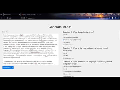MCQ Generator using NLP video thumbnail